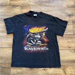 Vintage Y2k Baltimore Ravens NFL Black Tee Shirt